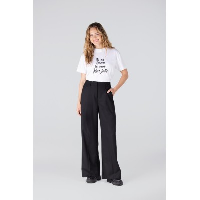 Bridget pantalon met sierbies | Zwart