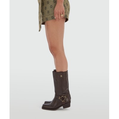 LILIAN laarzen van leer - dark brown