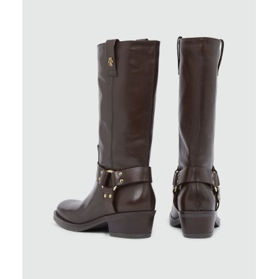 LILIAN laarzen van leer - dark brown