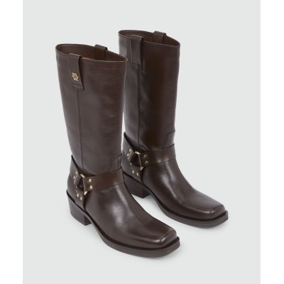 LILIAN laarzen van leer - dark brown
