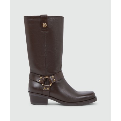LILIAN laarzen van leer - dark brown