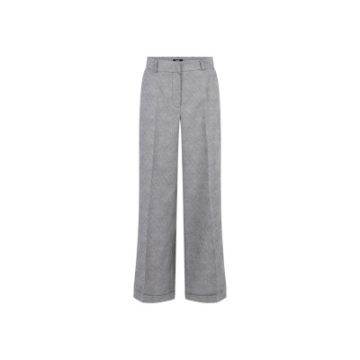 Denise ruit pantalon met wijde pijp | Kaki