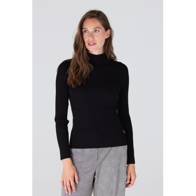 Bella trui fine rib | Zwart