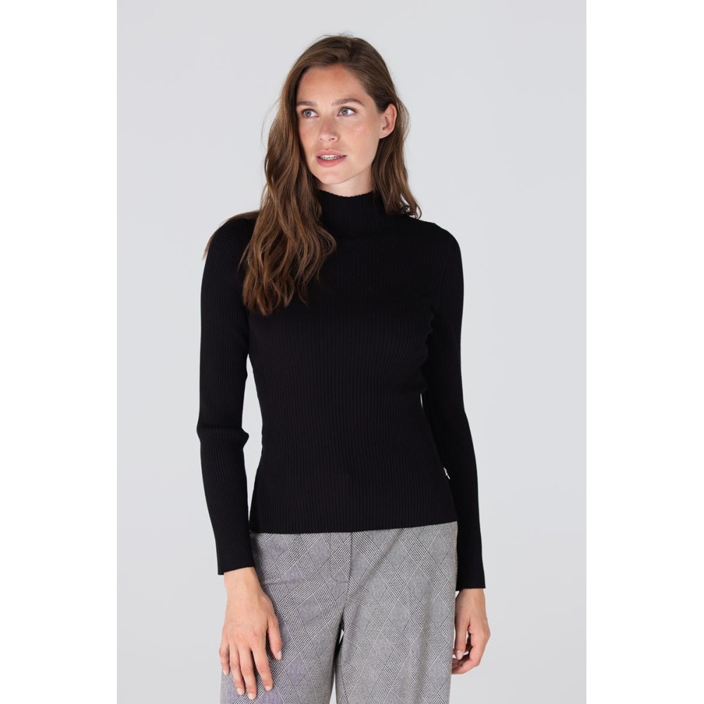 Bella trui fine rib | Zwart