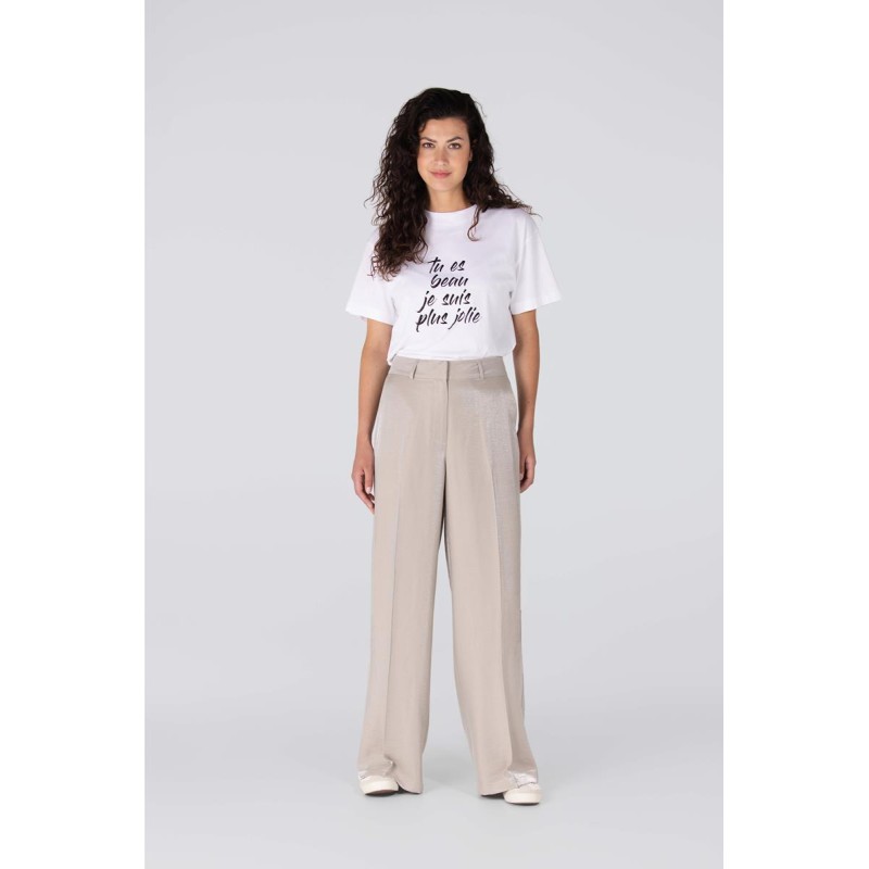 Dara glanzende broek | Kaki