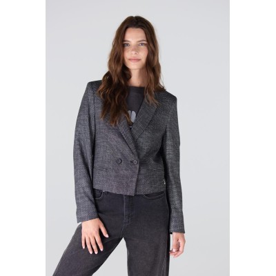 Aisha double breasted blazer | Zwart