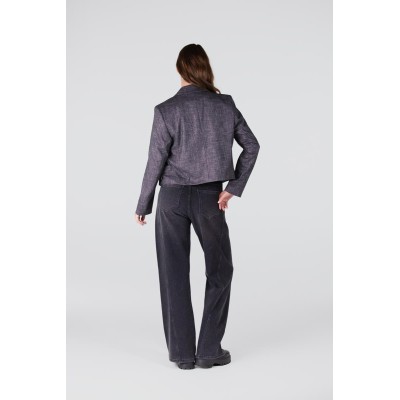 Aisha double breasted blazer | Zwart
