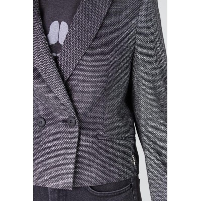 Aisha double breasted blazer | Zwart