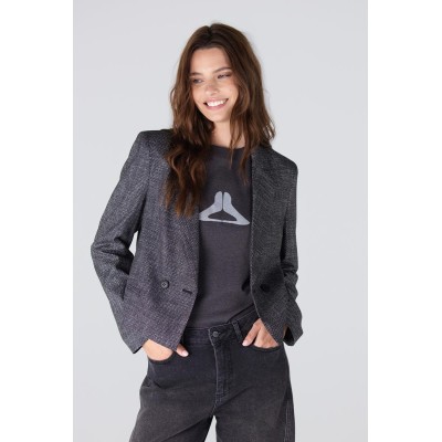 Aisha double breasted blazer | Zwart