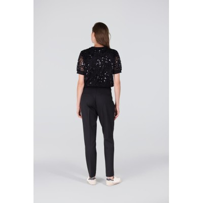 Katja top met pailletten | Zwart