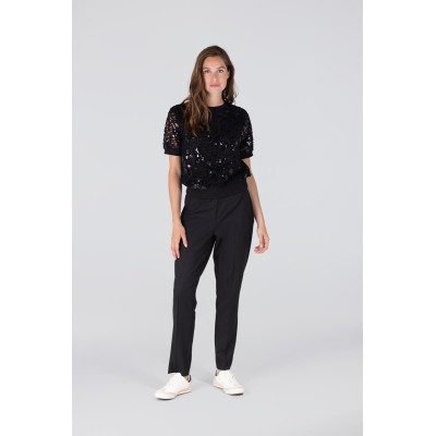 Katja top met pailletten | Zwart