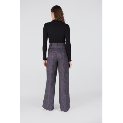 Audrey wide leg pantalon | Zwart