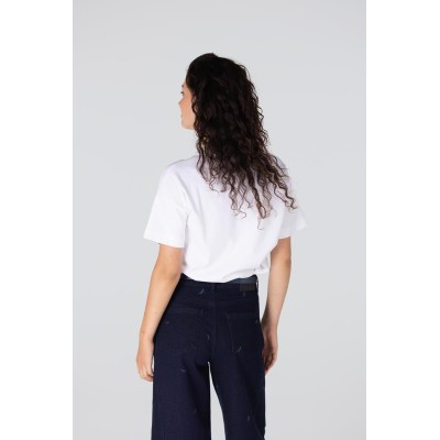 Isabeau jeans met borduurprint | Donkerblauw denim