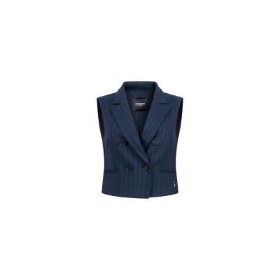 Caia krijtstreep gilet | Donkerblauw