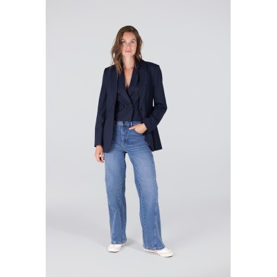Caia krijtstreep gilet | Donkerblauw