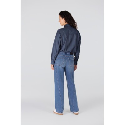 Ess blouse met rhinestones | Blauw
