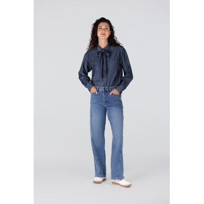 Ess blouse met rhinestones | Blauw