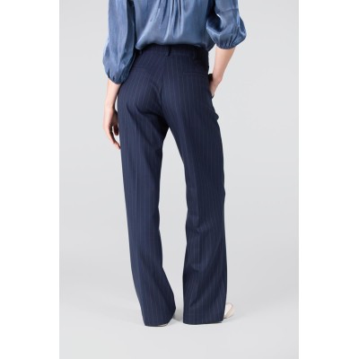 Colette krijtstreep pantalon | Donkerblauw