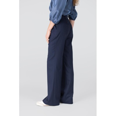 Colette krijtstreep pantalon | Donkerblauw