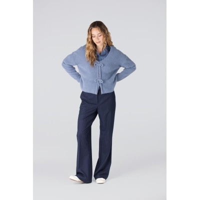 Colette krijtstreep pantalon | Donkerblauw