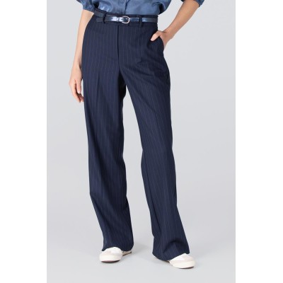 Colette krijtstreep pantalon | Donkerblauw