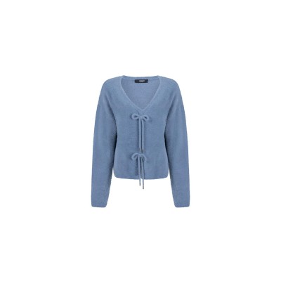 Cherry plush trui met strikjes | Blauw