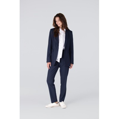 Cherien krijtstreep blazer | Donkerblauw