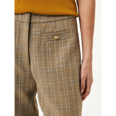 Broek Tweed Straight Taupe