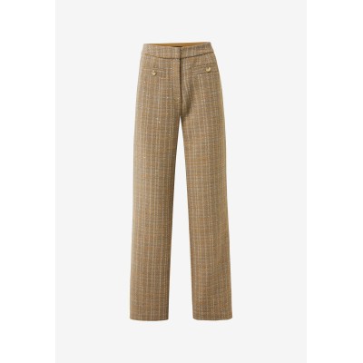Broek Tweed Straight Taupe