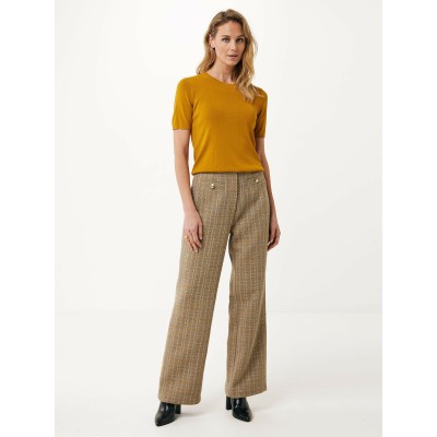 Broek Tweed Straight Taupe