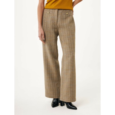 Broek Tweed Straight Taupe