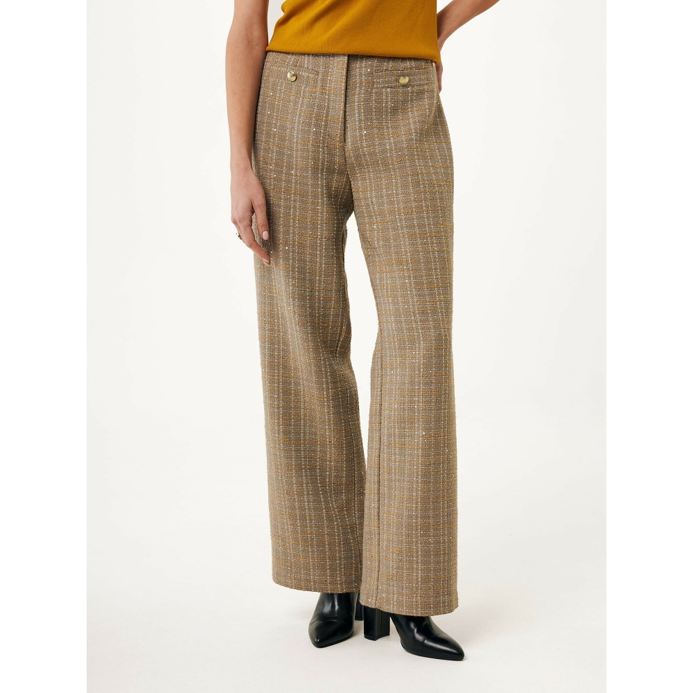 Broek Tweed Straight Taupe