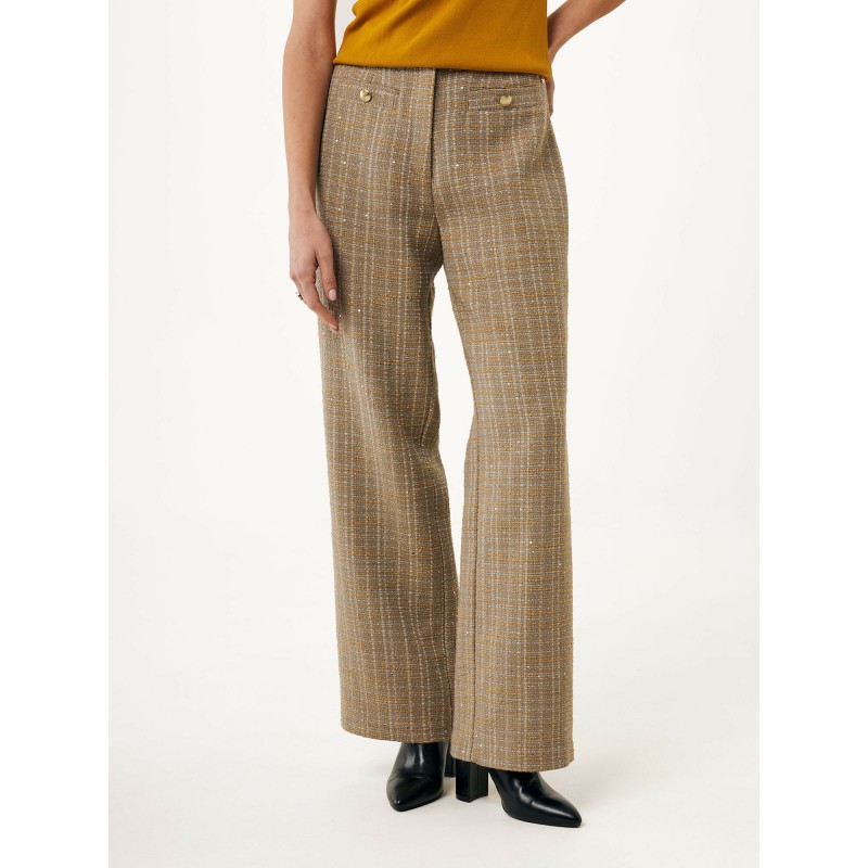 Broek Tweed Straight Taupe