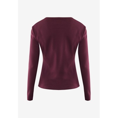 T-shirt Primrose Rib Donkerrood