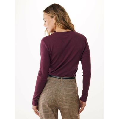 T-shirt Primrose Rib Donkerrood