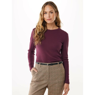 T-shirt Primrose Rib Donkerrood