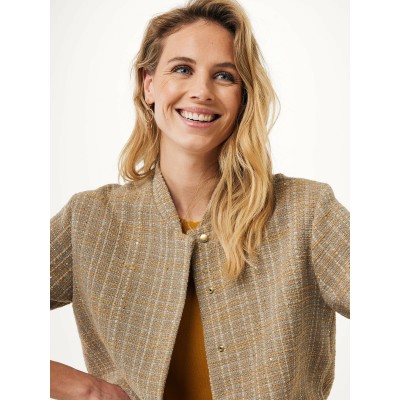 Bomberjacket Tweed Oversized Taupe