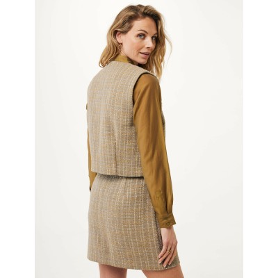 Gilet Sleeveless Tweed Taupe
