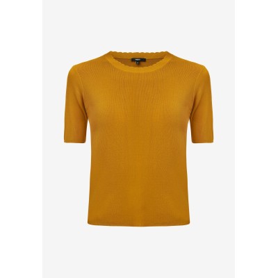 Top Korte Mouw Knit Gerbera Mosterdgeel