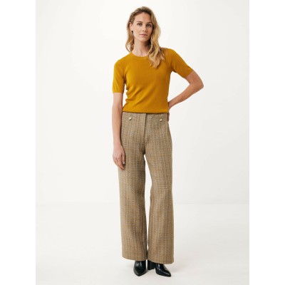 Top Korte Mouw Knit Gerbera Mosterdgeel