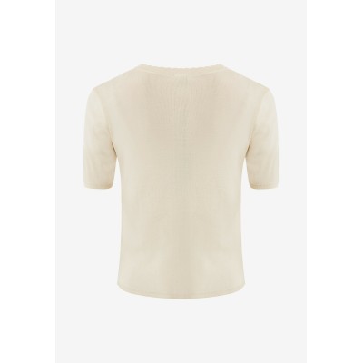 Top Korte Mouw Gerbera Cream