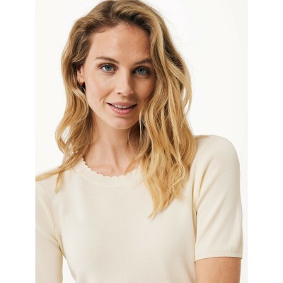 Top Korte Mouw Gerbera Cream