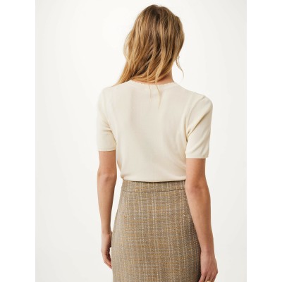 Top Korte Mouw Gerbera Cream