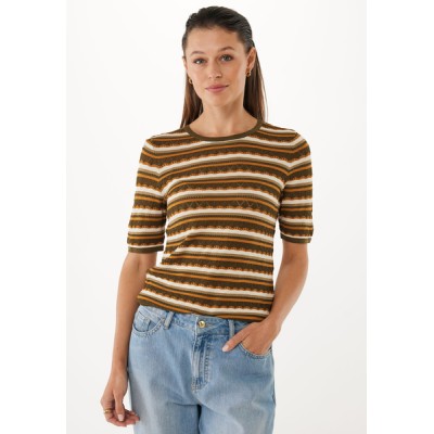 KNITTED RELIEF TOP MULTICOLOR