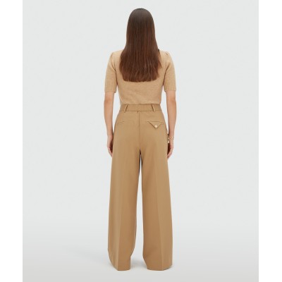 KYRIE mid rise wide leg pantalon - light brown