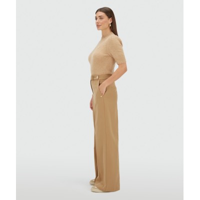 KYRIE mid rise wide leg pantalon - light brown