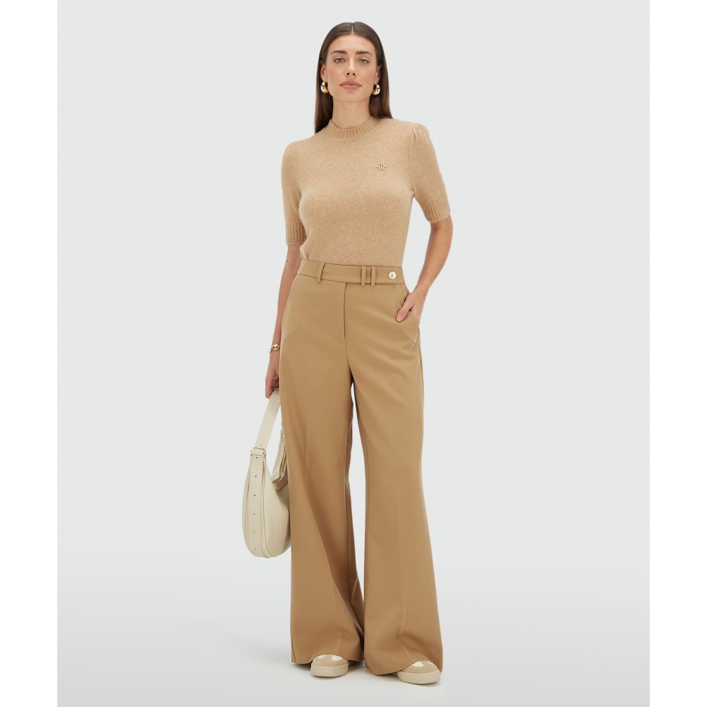 KYRIE mid rise wide leg pantalon - light brown
