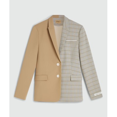 SUUS oversized two-tone blazer - light brown