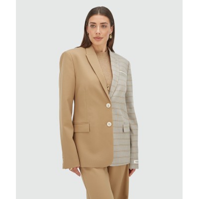 SUUS oversized two-tone blazer - light brown