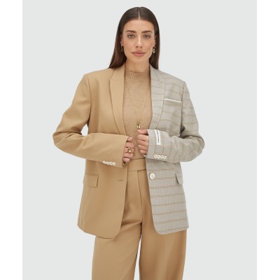 SUUS oversized two-tone blazer - light brown